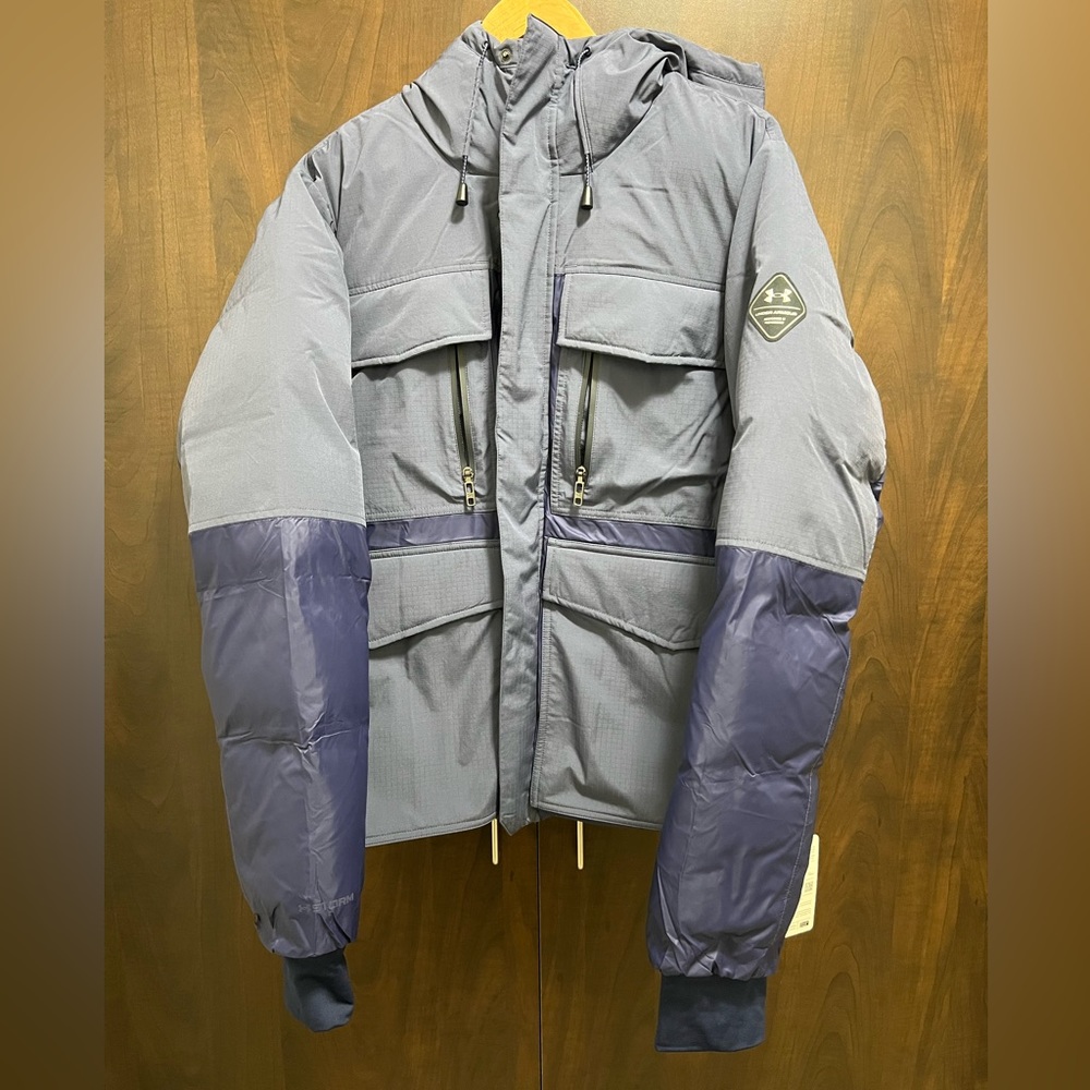 New Mens Under Armour Storm Ultimate Down Jacket - Navy Large MSRP $400